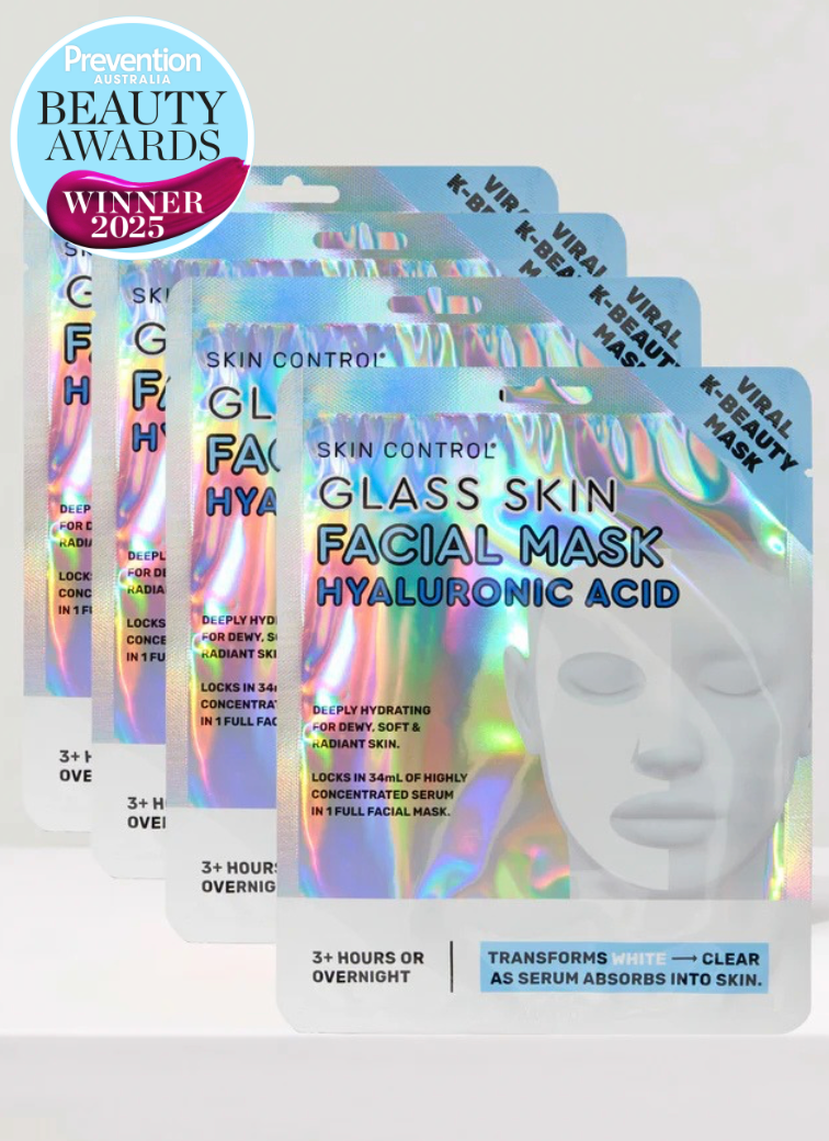 Glass Skin Facial Mask Hyaluronic Acid Bundle 4pk