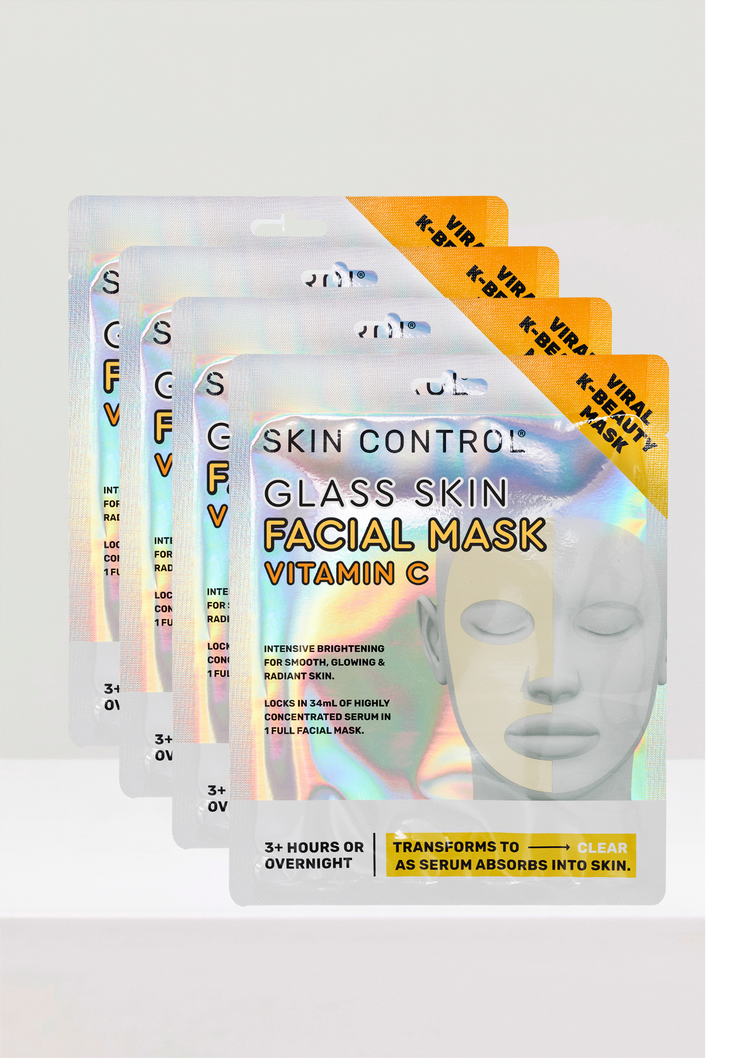 Glass Skin Facial Mask Vitamin C Bundle 4pk