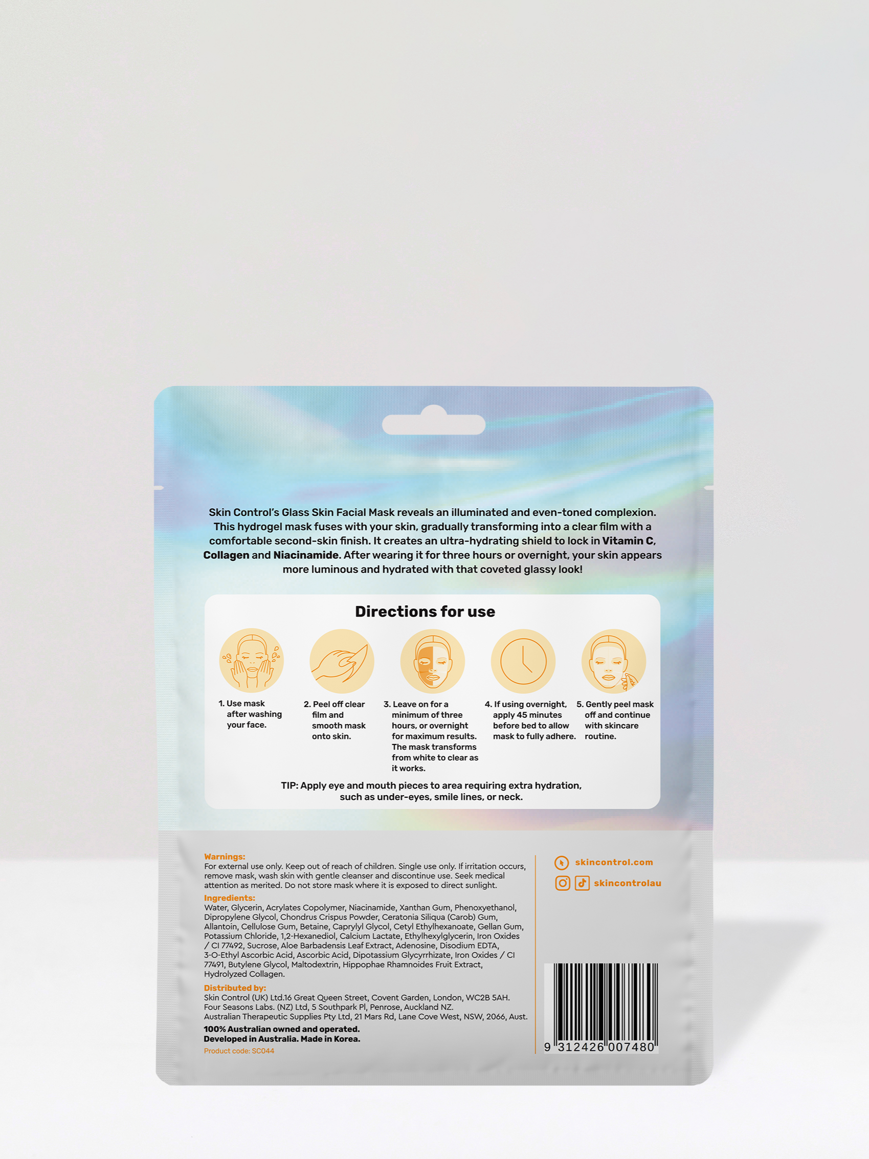 Skin Control Mask Glass Skin Facial Mask Vitamin C – Skin Control